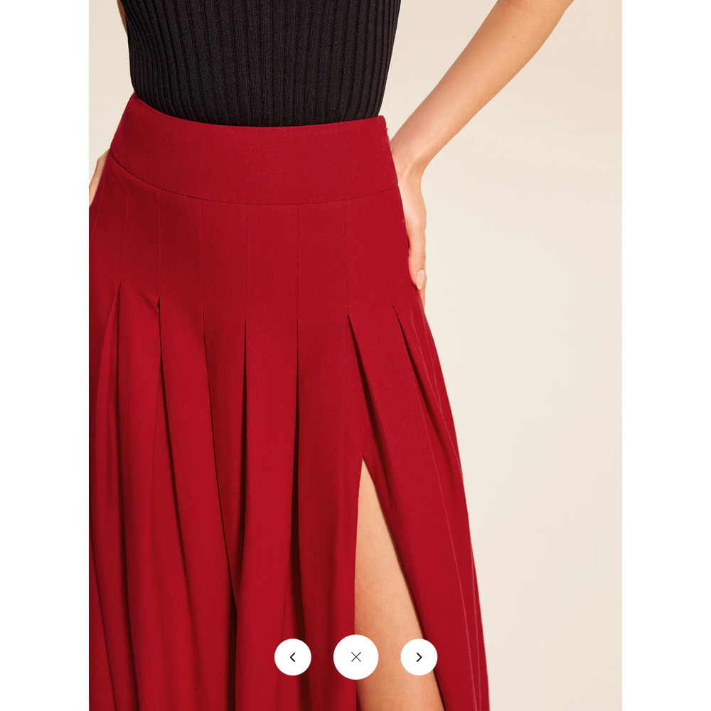 NWT commense Cotton & Linen Pleated Slit Skirt Sz M - Picture 3 of 6
